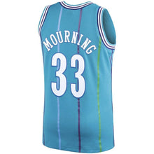 Load image into Gallery viewer, 33-Alonzo Mourning Charlotte Hornets  Hardwood Classics Swingman Jersey – Teal