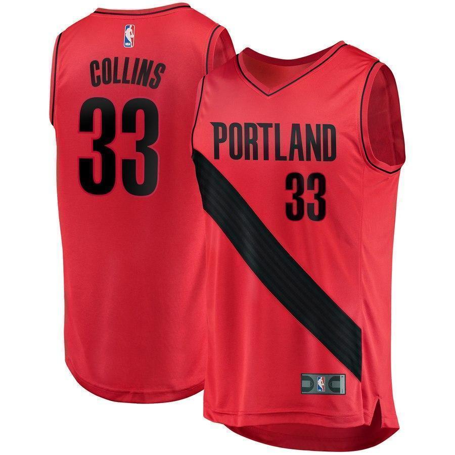33-Zach Collins Portland Trail Blazers  Jersey - Statement Edition - Red