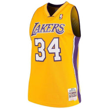 Load image into Gallery viewer, 34- Shaquille O'Neal Los Angeles Lakers 1996-97 Throwback Home Jersey - Gold