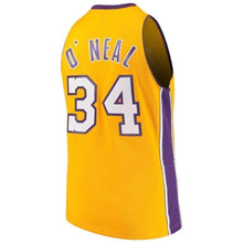 Load image into Gallery viewer, 34- Shaquille O'Neal Los Angeles Lakers 1996-97 Throwback Home Jersey - Gold