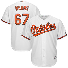 Load image into Gallery viewer, John Means Baltimore Orioles Majestic Official Cool Base Player Jersey - White