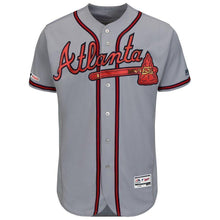 Load image into Gallery viewer, Ronald Acuña Jr Atlanta Braves Majestic 2019 Alternate Collection Flex Base Player Jersey – Navy/Gray