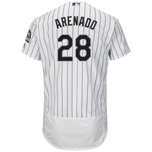 Load image into Gallery viewer, Nolan Arenado Colorado Rockies Majestic Home Flex Base Collection Player Jersey - White/Purple