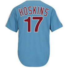 Load image into Gallery viewer, Rhys Hoskins Philadelphia Phillies Majestic Alternate Official Cool Player Jersey - Light Blue