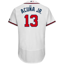 Load image into Gallery viewer, Ronald Acuña Jr. Atlanta Braves Majestic Home Collection Flex Base Player Jersey – White