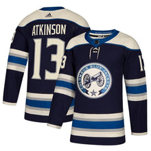 Load image into Gallery viewer, Cam Atkinson Columbus Blue Jackets adidas Alternate Player Jersey - Navy