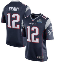 Load image into Gallery viewer, Tom Brady New England Patriots Nike Super Bowl LIII Bound Game Jersey - Navy