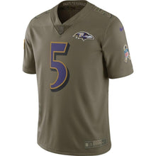 Load image into Gallery viewer, Joe Flacco Baltimore Ravens Nike Salute to Service Limited Jersey - Olive