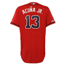 Load image into Gallery viewer, Ronald Acuña Jr Atlanta Braves Majestic 2019 Alternate Collection Flex Base Player Jersey – Scarlet