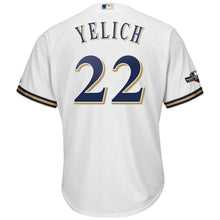 Load image into Gallery viewer, Christian Yelich Milwaukee Brewers Majestic 2019 Postseason Official Cool Base Player Jersey - White