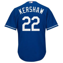 Load image into Gallery viewer, Clayton Kershaw Los Angeles Dodgers Majestic Official Cool Base Player Jersey - Royal/White