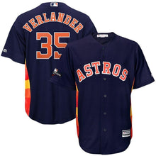 Load image into Gallery viewer, Justin Verlander Houston Astros Majestic 2019 Postseason Official Cool Base Player Jersey - Navy