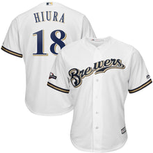 Load image into Gallery viewer, Keston Hiura Milwaukee Brewers Majestic 2019 Postseason Official Cool Base Player Jersey - White