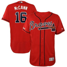 Load image into Gallery viewer, Brian McCann Atlanta Braves Majestic Alternate Collection Flex Base Player Jersey – Scarlet/White
