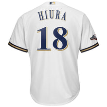 Load image into Gallery viewer, Keston Hiura Milwaukee Brewers Majestic 2019 Postseason Official Cool Base Player Jersey - White