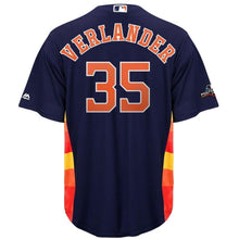 Load image into Gallery viewer, Justin Verlander Houston Astros Majestic 2019 Postseason Official Cool Base Player Jersey - Navy