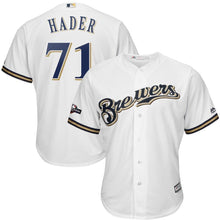 Load image into Gallery viewer, Josh Hader Milwaukee Brewers Majestic 2019 Postseason Official Cool Base Player Jersey - White