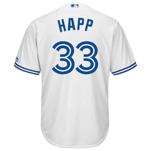 Load image into Gallery viewer, JA Happ Toronto Blue Jays Majestic Home Cool Base Player Jersey - White