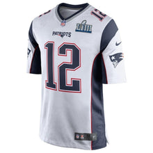 Load image into Gallery viewer, Tom Brady New England Patriots Nike Super Bowl LIII Bound Game Jersey - White
