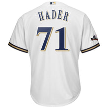 Load image into Gallery viewer, Josh Hader Milwaukee Brewers Majestic 2019 Postseason Official Cool Base Player Jersey - White