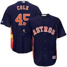 Load image into Gallery viewer, Gerrit Cole Houston Astros Majestic 2019 Postseason Official Cool Base Player Jersey - Navy