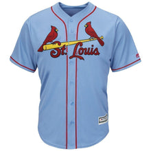 Load image into Gallery viewer, Harrison Bader St. Louis Cardinals Majestic Alternate Official Cool Base Jersey - Light Blue/White