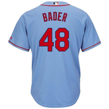 Load image into Gallery viewer, Harrison Bader St. Louis Cardinals Majestic Alternate Official Cool Base Jersey - Light Blue/White