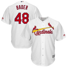 Load image into Gallery viewer, Harrison Bader St. Louis Cardinals Majestic Alternate Official Cool Base Jersey - Light Blue/White