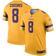 Load image into Gallery viewer, Kirk Cousins Minnesota Vikings Nike Inverted Legend Jersey - Gold