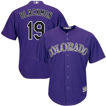 Load image into Gallery viewer, Charlie Blackmon Colorado Rockies Majestic Cool Base Player Jersey - White/Purple