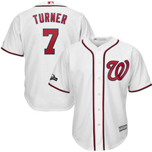 Load image into Gallery viewer, Trea Turner Washington Nationals Majestic 2019 Postseason Official Cool Base Player Jersey - White