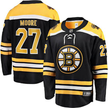 Load image into Gallery viewer, John Moore Boston Bruins Fanatics Branded Home Breakaway Player Jersey - Black