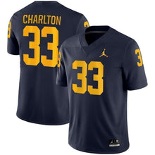 Load image into Gallery viewer, Taco Charlton Michigan Wolverines Jordan Brand Game Jersey – Navy