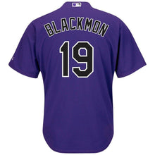 Load image into Gallery viewer, Charlie Blackmon Colorado Rockies Majestic Cool Base Player Jersey - White/Purple