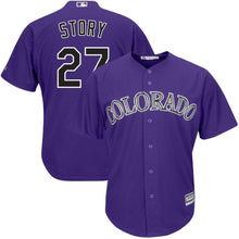 Load image into Gallery viewer, Trevor Story Colorado Rockies Majestic Alternate Official Cool Base Player Jersey - Purple