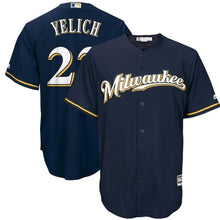 Load image into Gallery viewer, Christian Yelich Milwaukee Brewers Majestic Alternate Official Cool Base Player Jersey - Navy
