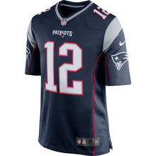 Load image into Gallery viewer, Tom Brady New England Patriots Nike Game Jersey - Navy Blue/Silver