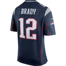 Load image into Gallery viewer, Tom Brady New England Patriots Nike Game Jersey - Navy Blue/Silver