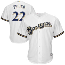 Load image into Gallery viewer, Christian Yelich Milwaukee Brewers Majestic Official Cool Base Player Jersey - White