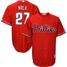 Load image into Gallery viewer, Aaron Nola Philadelphia Phillies Majestic Alternate Official Cool Base Player Jersey - Red