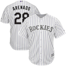 Load image into Gallery viewer, Nolan Arenado Colorado Rockies Majestic Home Official Cool Base Player Jersey - White/Purple