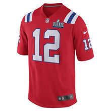 Load image into Gallery viewer, Tom Brady New England Patriots Nike Super Bowl LIII Bound Game Jersey - Red