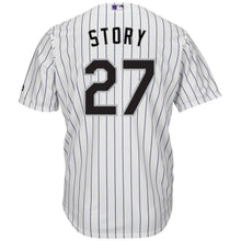 Load image into Gallery viewer, Trevor Story Colorado Rockies Majestic Home Official Cool Base Player Jersey - White/Purple