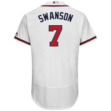 Load image into Gallery viewer, Dansby Swanson Atlanta Braves Majestic Home Flex Base Collection Player Jersey - White/Scarlet