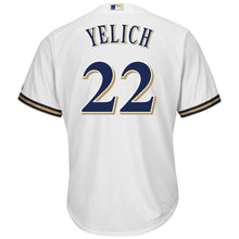 Load image into Gallery viewer, Christian Yelich Milwaukee Brewers Majestic Official Cool Base Player Jersey - White