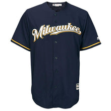 Load image into Gallery viewer, Milwaukee Brewers Majestic Official Cool Base Jersey - Navy -