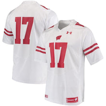 Load image into Gallery viewer, #17 Wisconsin Badgers Under Armour Replica Football Jersey - White
