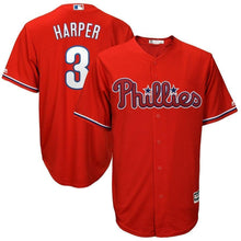 Load image into Gallery viewer, Bryce Harper Philadelphia Phillies Majestic Official Cool Base Player Jersey - Scarlet