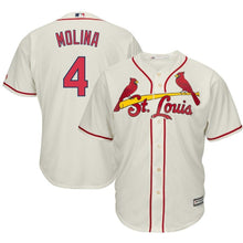 Load image into Gallery viewer, Yadier Molina St. Louis Cardinals Majestic Cool Base Player Jersey - Cream