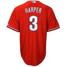 Load image into Gallery viewer, Bryce Harper Philadelphia Phillies Majestic Official Cool Base Player Jersey - Scarlet
